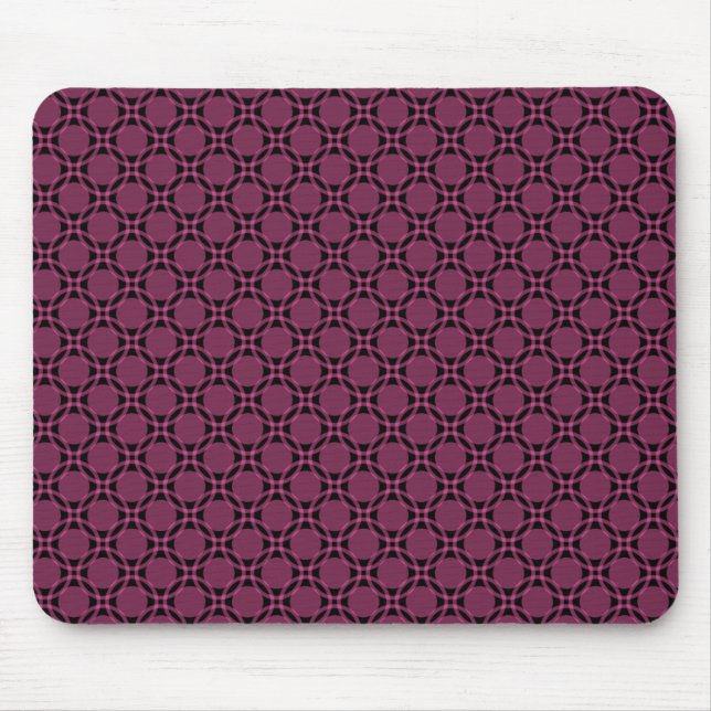 Alfombrilla De Ratón Fuchsia Funky Circles Mousepad (Frente)