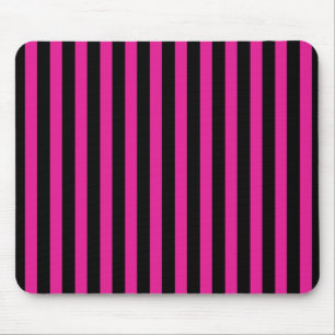 Alfombrilla De Ratón Fuchsia y rayas de caramelo negro