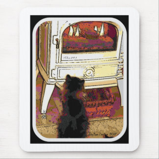 Alfombrilla De Ratón Fuego que mira el gatito