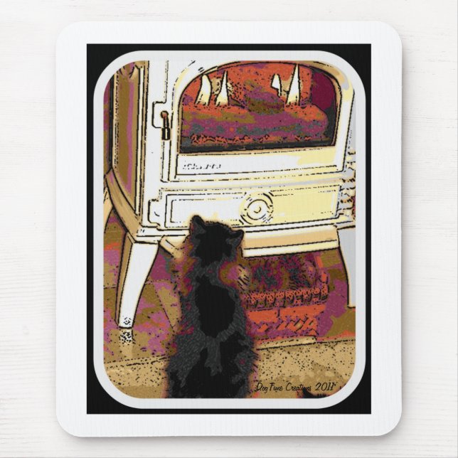 Alfombrilla De Ratón Fuego que mira el gatito (Frente)