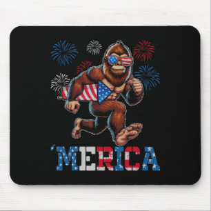 Alfombrilla De Ratón Fuegos Artificiales De Sasquatch Merica 4 De Julio