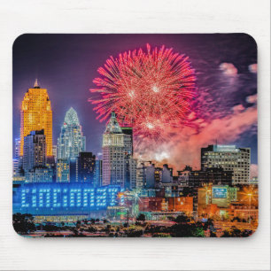 Alfombrilla De Ratón Fuegos artificiales de WEBN 2019 Cincinnati Skylin