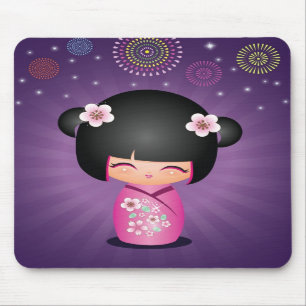 Alfombrilla De Ratón Fuegos artificiales Mousepad de Kokeshi Cutie