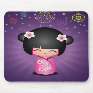 Alfombrilla De Ratón Fuegos artificiales Mousepad de Kokeshi Cutie