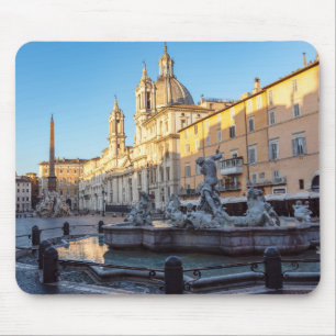 Alfombrilla De Ratón Fuente de Neptuno en la Piazza Navona - Roma