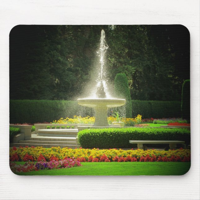 Alfombrilla De Ratón Fuente de pulverización de jardín de flores (Frente)