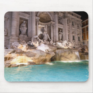 Alfombrilla De Ratón Fuente de Trevi de noche - Roma, Italia