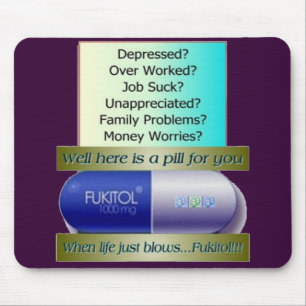 Alfombrilla De Ratón Fukitol, trabajo no chupa, sobre trabajado,