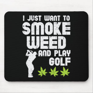 Alfombrilla De Ratón Fuma Hierba Juega Golf Golf Thc Golfista Drogado