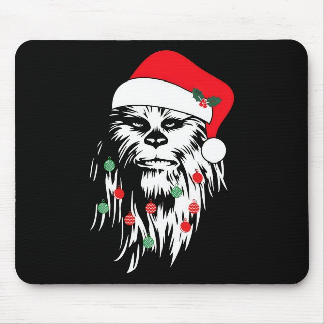 Alfombrilla De Ratón Fun Bigfoot Face Santa Hat Cute Xmas Navidades (Frente)
