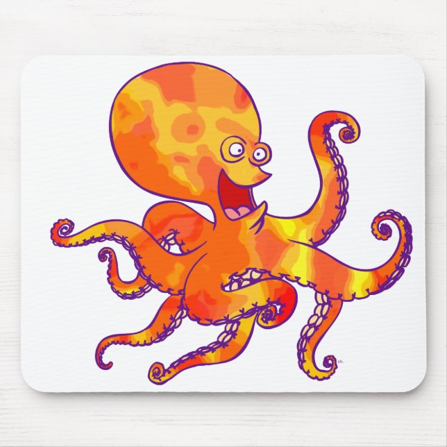 Alfombrilla De Ratón Fun Cartoon Octopus Mousepad (Frente)