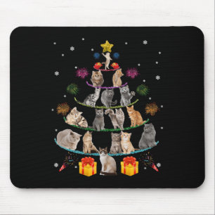 Alfombrilla De Ratón Fun Cats Árbol de Navidad Meowy Xmas Cats Luz de Á