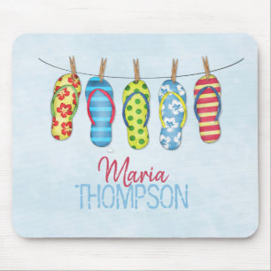 Alfombrilla De Ratón Fun colorido Cute Tropical Flip Flops