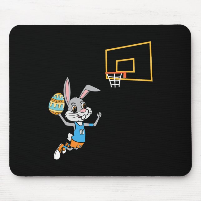 Alfombrilla De Ratón Fun Easter Egny Bunny Dunk Basketball Game Easter  (Frente)