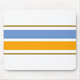 Alfombrilla De Ratón Fun Elegante Rayas de Carreras Blanca Amarillo Azu