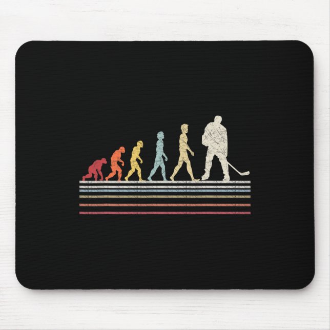 Alfombrilla De Ratón Fun Field Hockey Evolución Del Hombre Vint Retro (Frente)