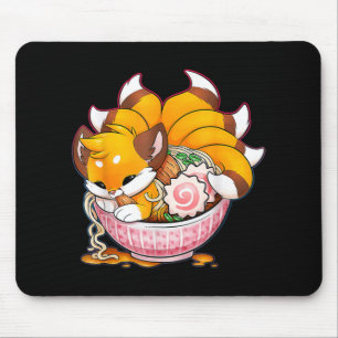 Alfombrilla De Ratón Fun Fox Ramen Noodles Japoneses Cute Kawaii Anime 