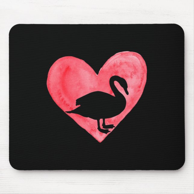 Alfombrilla De Ratón Fun Heart Goose Duck Bird Lover Animal Valentines (Frente)