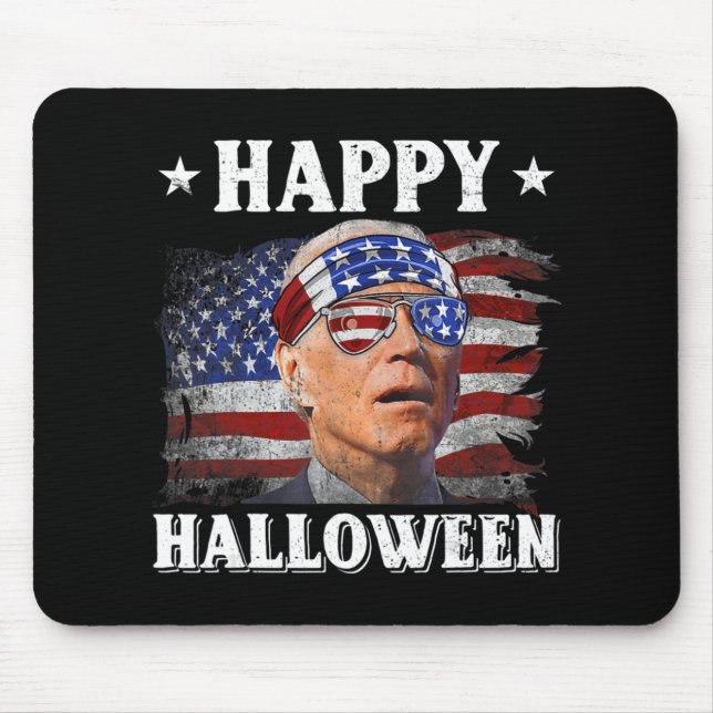 Alfombrilla De Ratón Fun Joe Biden Happy Halloween confundido en julio (Frente)