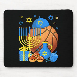 Alfombrilla De Ratón Fun judío Bysketbyll Byll Menorah Happy Hanukkah