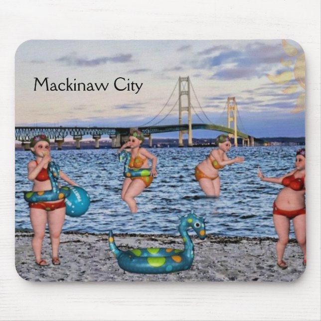 Alfombrilla De Ratón Fun Mackinaw City Bridge Mousepad (Frente)