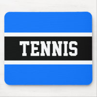 Fun Sporty Block TENNIS Letters Blue Black Stripes