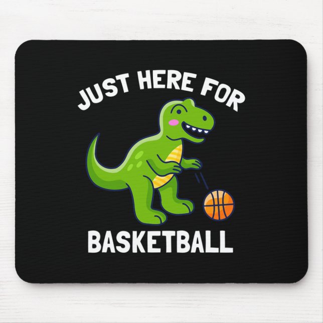 Alfombrilla De Ratón Fun T-Rex Acá Para Dinosaurios De Baloncesto (Frente)