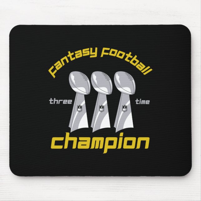 Alfombrilla De Ratón Fun Three Time Fantasy Football League Champion Tr (Frente)