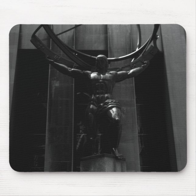 Alfombrilla De Ratón Funda de la estatua del Atlas de rockefeller de Ne (Frente)