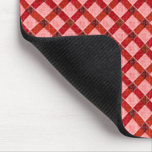 Alfombrilla De Ratón Funda de tartán de cruz rosa con ligero relieve ás