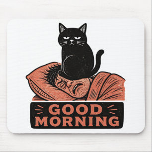 Alfombrilla De Ratón Funda para portátil de gato negro sarcástico de li