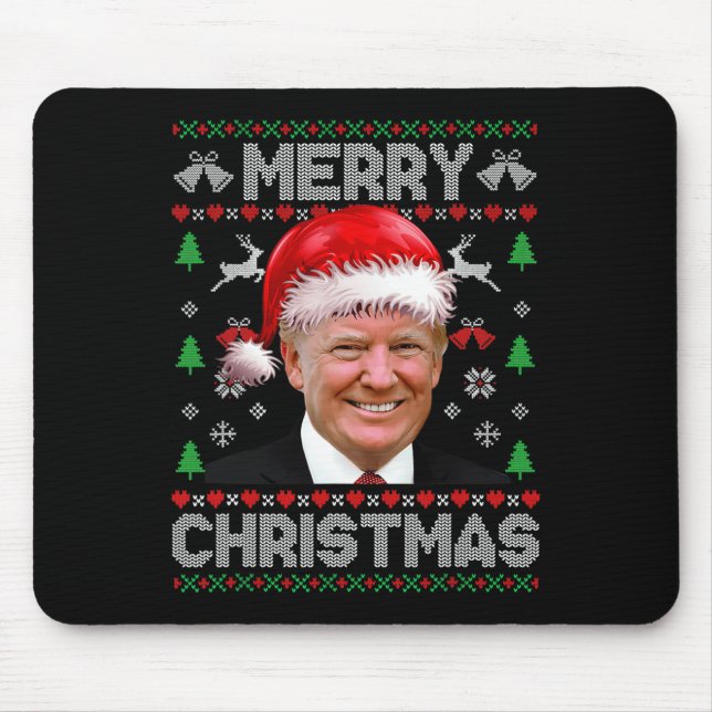 Alfombrilla De Ratón Funeraria familia de Navidad Donald Trump (Frente)