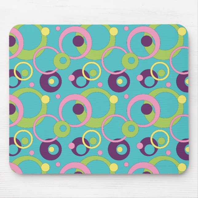 Alfombrilla De Ratón Funky Blue Circles Mousepad (Frente)