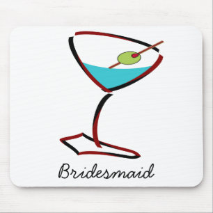 Alfombrilla De Ratón Funky martini Red Bridesmaid Favores