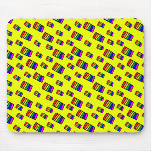 Alfombrilla De Ratón Funky Neon Rainbow Block Pattern