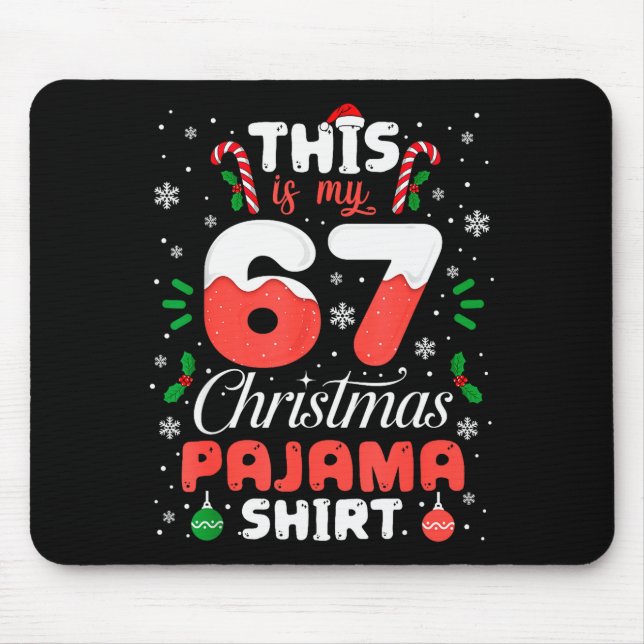 Alfombrilla De Ratón Funny 67 Christmas Pajamas Shirt Six Seven Meme Br (Frente)
