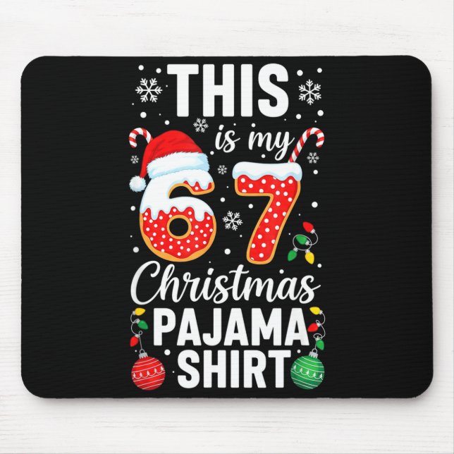 Alfombrilla De Ratón Funny 67 Christmas Pajamas Shirt Six Seven Meme Br (Frente)