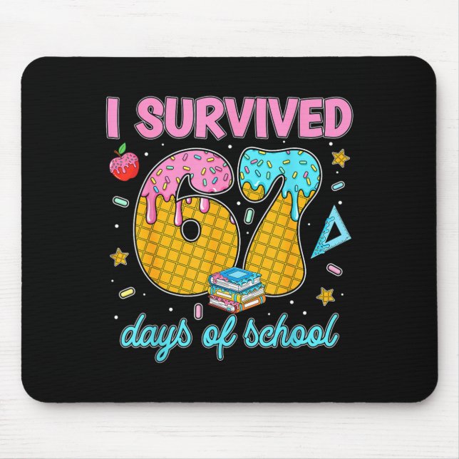 Alfombrilla De Ratón Funny 67 Days Of School Meme Teacher Student Tee  (Frente)