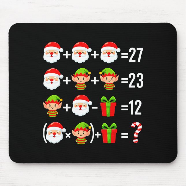 Alfombrilla De Ratón Funny 67 Meme Santa Math Teacher Christmas Six Sev (Frente)