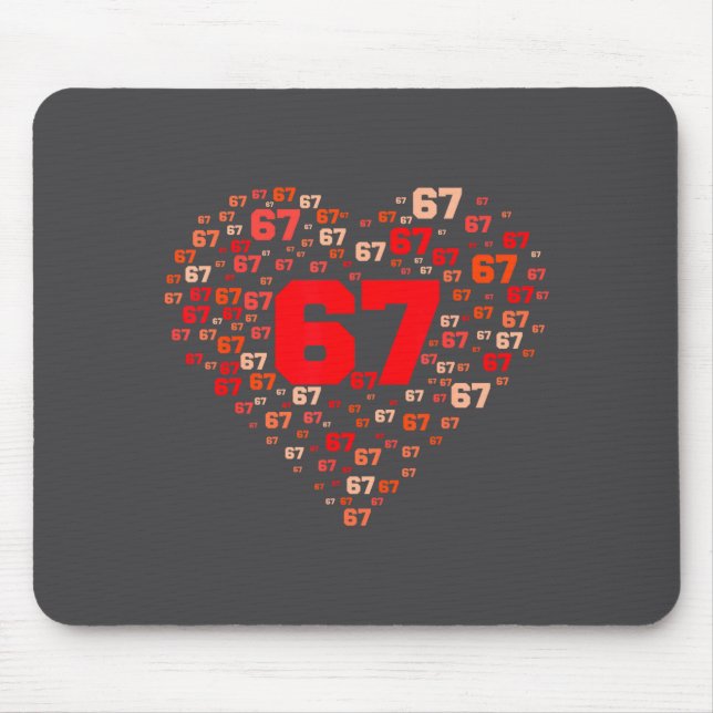 Alfombrilla De Ratón Funny 67 Meme Six Seven Heart Matching Couples Val (Frente)
