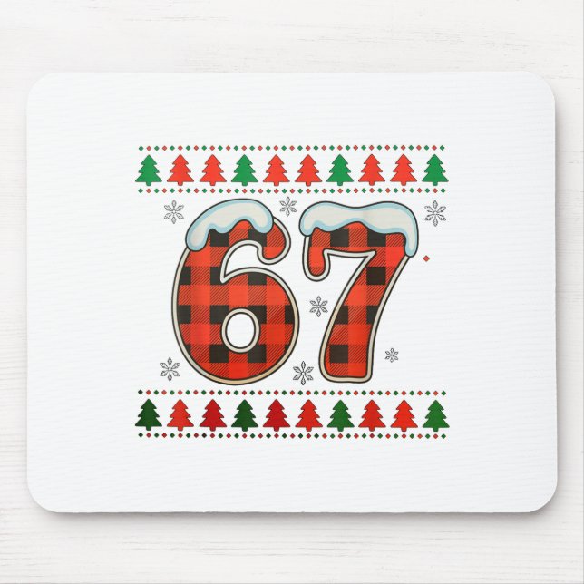Alfombrilla De Ratón Funny 67 Six Seven Squad Meme Christmas Ugly Sweat (Frente)