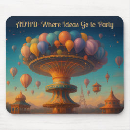 Alfombrilla De Ratón Funny ADHD Brainstorm Mouse Pad