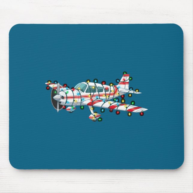 Alfombrilla De Ratón Funny Airplane Christmas Graphics Lights Lover Lon (Frente)