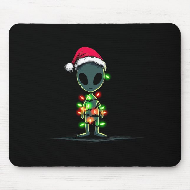Alfombrilla De Ratón Funny Alien Christmas Graphics Lights Lover Extrat (Frente)