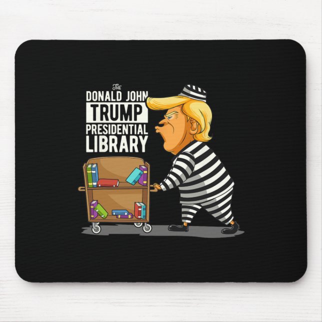 Alfombrilla De Ratón Funny anti Trump en la biblioteca presidencial de  (Frente)