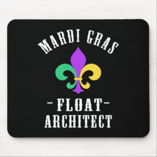 Alfombrilla De Ratón Funny arquitecta Fleur De Lis Mardi Gras Float