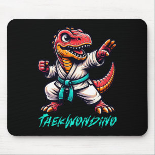Alfombrilla De Ratón Funny Artes Marciales Karate Taekwondo Dino Animal
