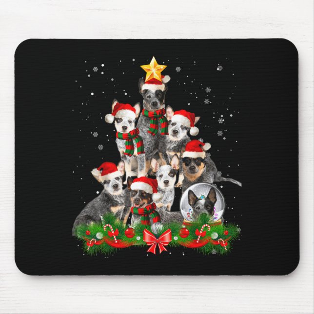 Alfombrilla De Ratón Funny Australian Cattle Dog Dog Christmas Tree - B (Frente)