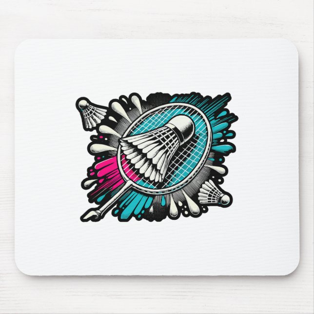Alfombrilla De Ratón Funny Badminton Player Love Shuttle Design 17 (Frente)
