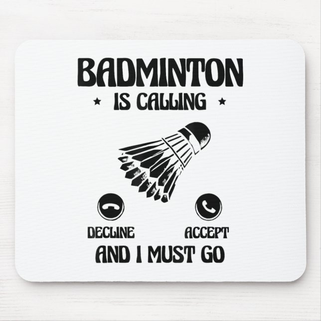 Alfombrilla De Ratón Funny Badminton Player Love Shuttle Design 2  (Frente)